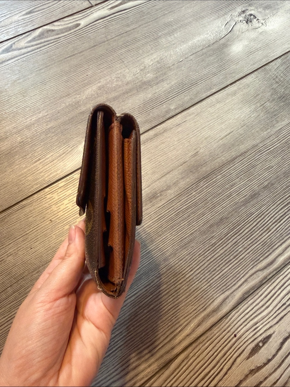 Louis Vuitton Monogram Canvas Wallet Card Holder in Brown and Gold - Picture 3 of 9